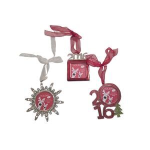 3x 2016 frame christmas ornaments